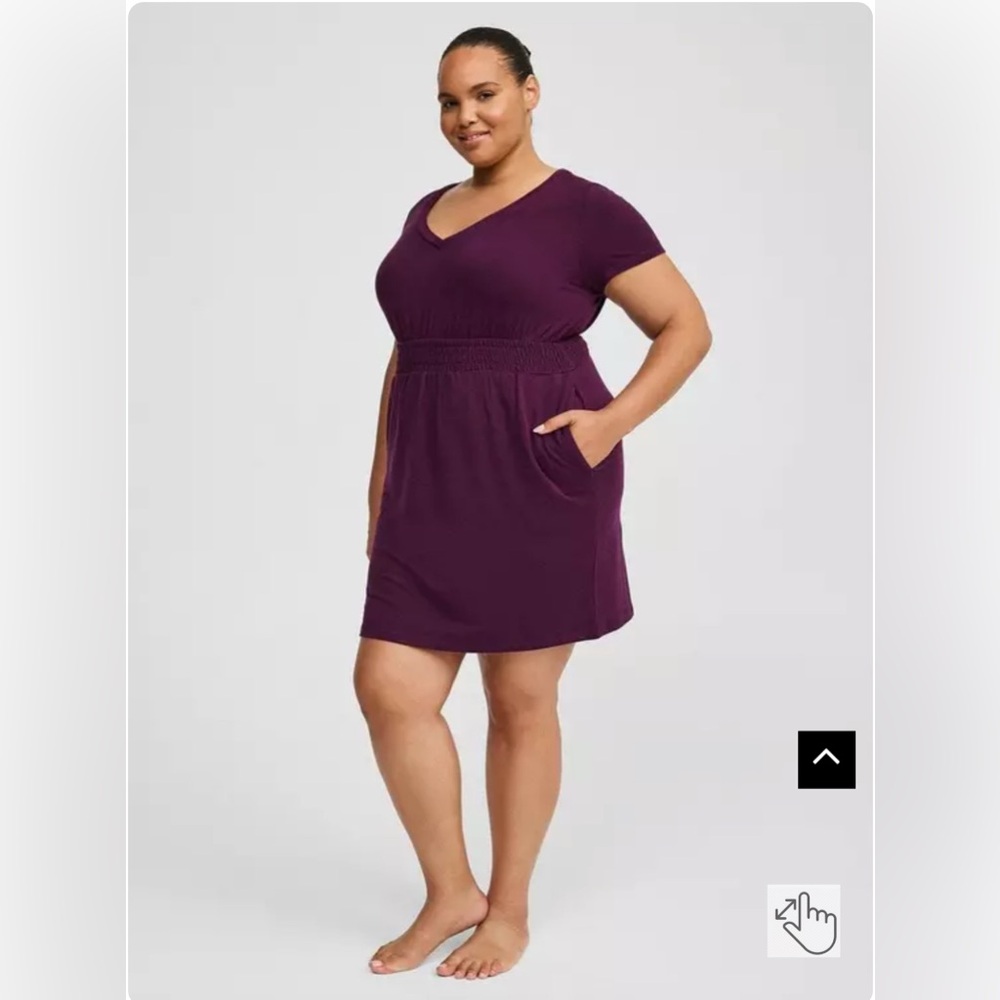 ❌Sold❌ Torrid Lightweight French Terry Smocked Lounge Chemise size 00 NWT! - Picture 2 of 12